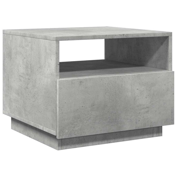 Betongrauer Couchtisch mit LED-Beleuchtung Montanori 50x49x40cm