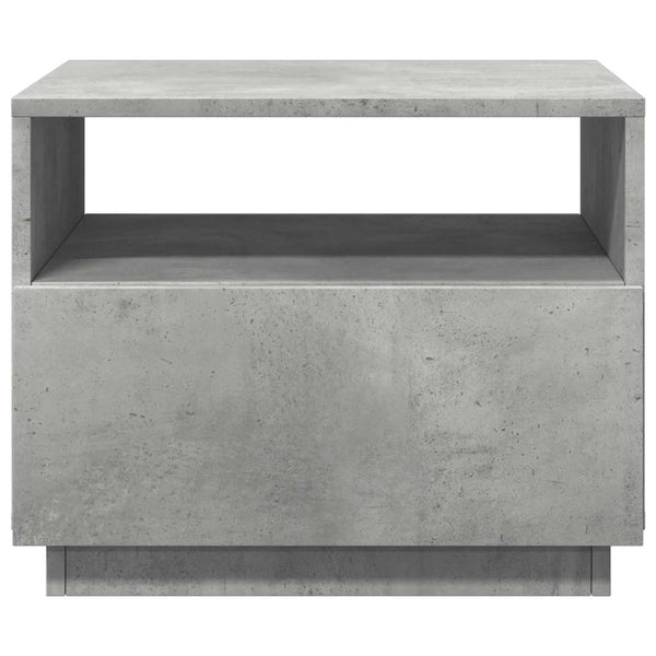 Betongrauer Couchtisch mit LED-Beleuchtung Montanori 50x49x40cm