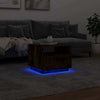 Räuchereiche-Couchtisch mit LED-Beleuchtung Montanori 50x49x40cm
