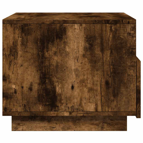 Räuchereiche-Couchtisch mit LED-Beleuchtung Montanori 50x49x40cm