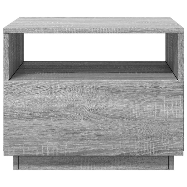 Grauer Couchtisch mit LED-Beleuchtung Montanori 50x49x40cm (Sonoma)