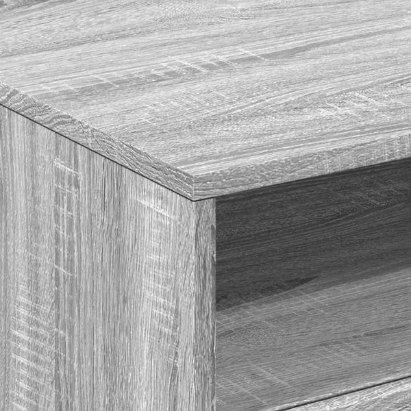 Grauer Couchtisch mit LED-Beleuchtung Montanori 50x49x40cm (Sonoma)