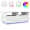 Weißer Couchtisch mit LED-Beleuchtung Montanori 90x49x40cm
