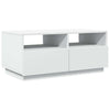 Weißer Couchtisch mit LED-Beleuchtung Montanori 90x49x40cm
