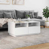 Weißer Couchtisch mit LED-Beleuchtung Montanori 90x49x40cm