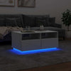 Weißer Couchtisch mit LED-Beleuchtung Montanori 90x49x40cm