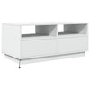 Weißer Couchtisch mit LED-Beleuchtung Montanori 90x49x40cm