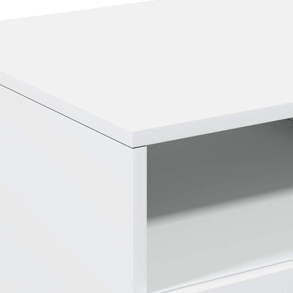 Weißer Couchtisch mit LED-Beleuchtung Montanori 90x49x40cm