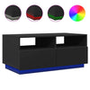 Couchtisch schwarz mit LED-Beleuchtung Montanori 90x49x40cm