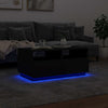 Couchtisch schwarz mit LED-Beleuchtung Montanori 90x49x40cm