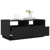 Couchtisch schwarz mit LED-Beleuchtung Montanori 90x49x40cm