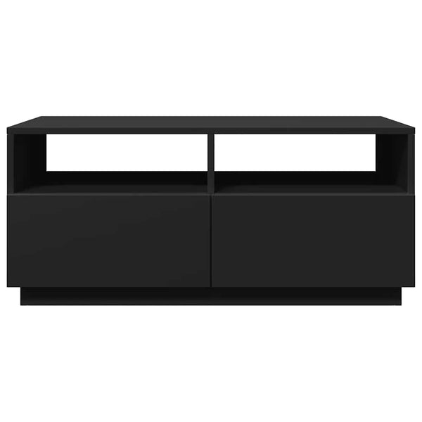 Couchtisch schwarz mit LED-Beleuchtung Montanori 90x49x40cm