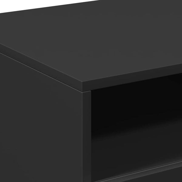 Couchtisch schwarz mit LED-Beleuchtung Montanori 90x49x40cm