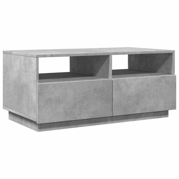 Betoninharmaa sohvapöytä led-valoilla Montanori 90x49x40cm