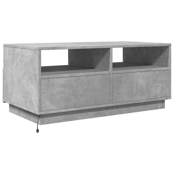 Betoninharmaa sohvapöytä led-valoilla Montanori 90x49x40cm
