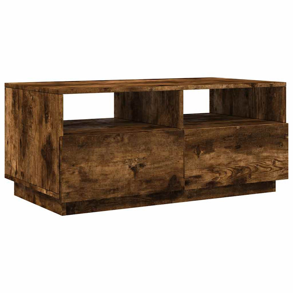 Couchtisch Räuchereiche Montanori 90x49x40cm (mit LED-Beleuchtung)