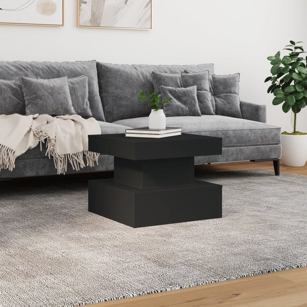 Schwarzer Couchtisch mit LED-Beleuchtung Claudie 50x50x40cm