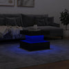 Schwarzer Couchtisch mit LED-Beleuchtung Claudie 50x50x40cm
