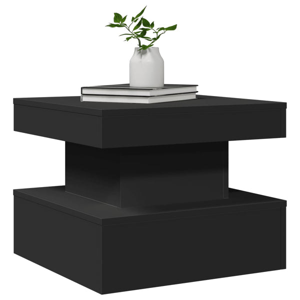 Schwarzer Couchtisch mit LED-Beleuchtung Claudie 50x50x40cm