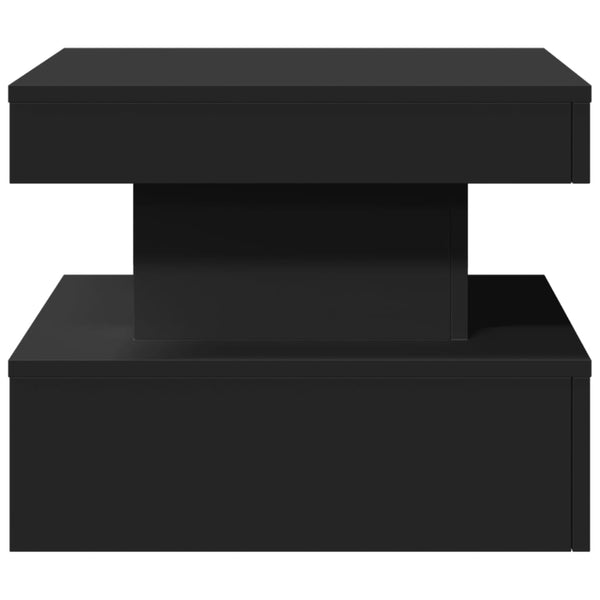 Schwarzer Couchtisch mit LED-Beleuchtung Claudie 50x50x40cm