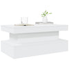 Weißer Couchtisch mit LED-Beleuchtung Claudie 90x50x40cm