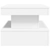 Weißer Couchtisch mit LED-Beleuchtung Claudie 90x50x40cm