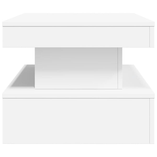 Weißer Couchtisch mit LED-Beleuchtung Claudie 90x50x40cm