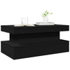 Schwarzer Couchtisch mit LED-Beleuchtung Claudie 90x50x40cm