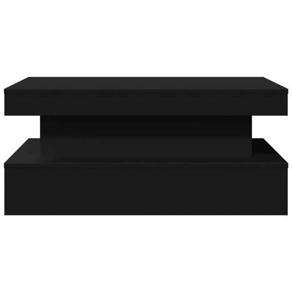 Schwarzer Couchtisch mit LED-Beleuchtung Claudie 90x50x40cm