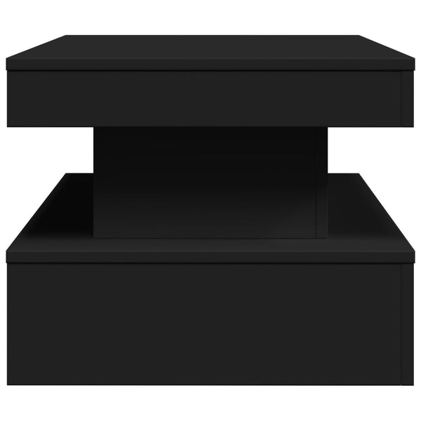 Schwarzer Couchtisch mit LED-Beleuchtung Claudie 90x50x40cm