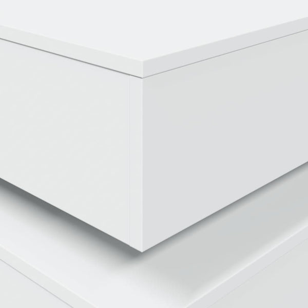Weißer Couchtisch mit LED-Beleuchtung Celestina 50x50x40cm