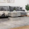 Betongrauer Couchtisch mit LED-Beleuchtung Celestina 50x50x40cm