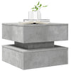 Betongrauer Couchtisch mit LED-Beleuchtung Celestina 50x50x40cm