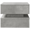 Betongrauer Couchtisch mit LED-Beleuchtung Celestina 50x50x40cm