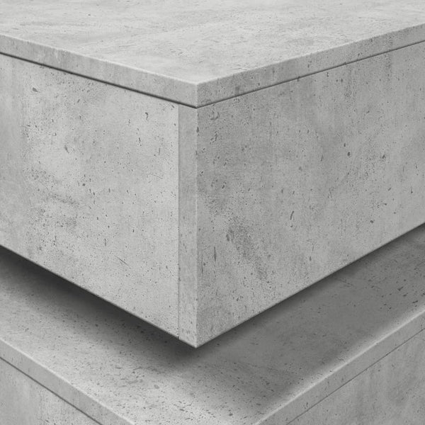 Betongrauer Couchtisch mit LED-Beleuchtung Celestina 50x50x40cm