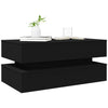 Schwarzer Couchtisch Celestina 90x50x40cm (mit LED-Beleuchtung)