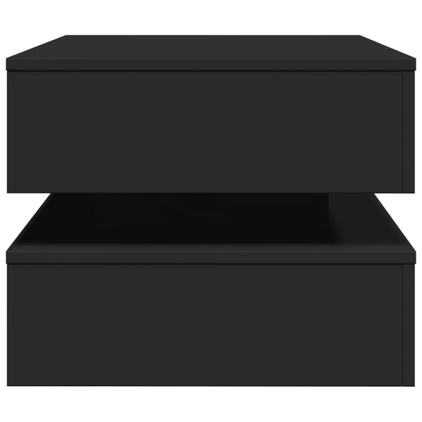 Schwarzer Couchtisch Celestina 90x50x40cm (mit LED-Beleuchtung)