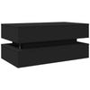 Schwarzer Couchtisch Celestina 90x50x40cm (mit LED-Beleuchtung)