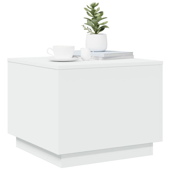 Weißer Couchtisch mit LED-Beleuchtung Hantz 50x50x40cm