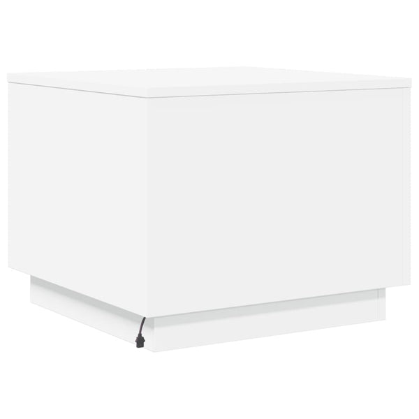 Weißer Couchtisch mit LED-Beleuchtung Hantz 50x50x40cm