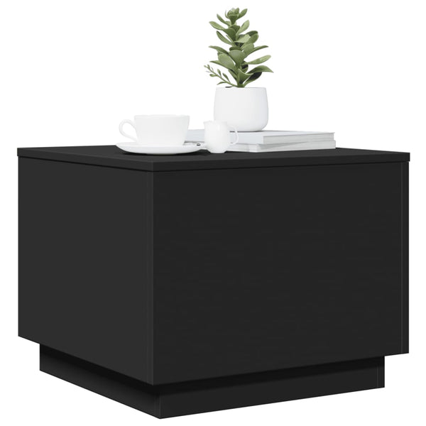 Schwarzer Couchtisch mit LED-Beleuchtung Hantz 50x50x40cm