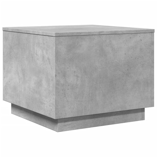 Betongrauer Couchtisch mit LED-Beleuchtung Hantz 50x50x40cm