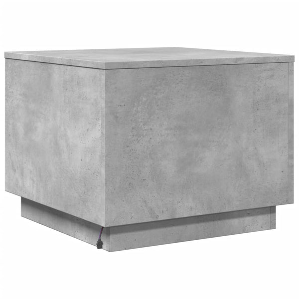 Betongrauer Couchtisch mit LED-Beleuchtung Hantz 50x50x40cm