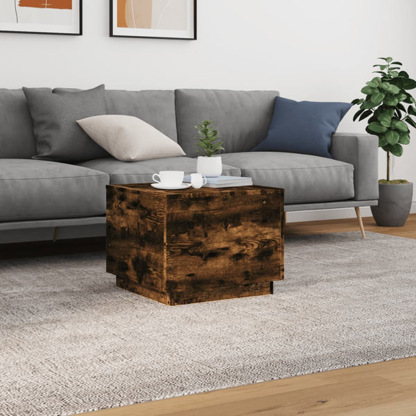 Couchtisch Hantz aus Räuchereiche mit LED-Beleuchtung 50x50x40cm