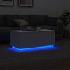 Weißer Couchtisch mit LED-Beleuchtung Hantz 90x50x40cm