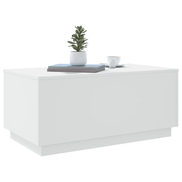 Weißer Couchtisch mit LED-Beleuchtung Hantz 90x50x40cm