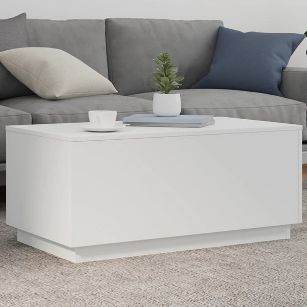 Weißer Couchtisch mit LED-Beleuchtung Hantz 90x50x40cm