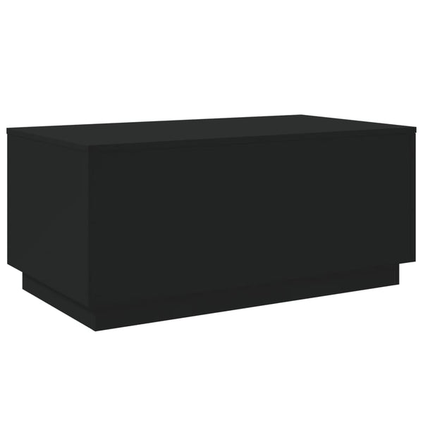 Schwarzer Couchtisch Hantz 90x50x40cm (mit LED-Beleuchtung)