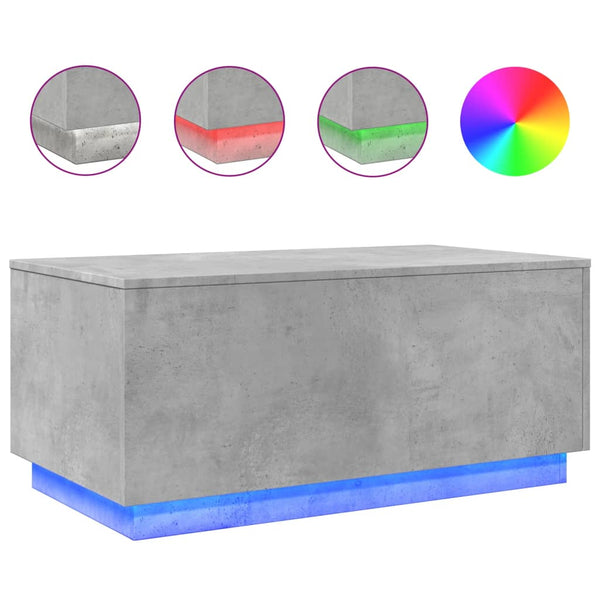 Couchtisch Betonoptik mit LED Beleuchtung Hantz 90x50x40cm