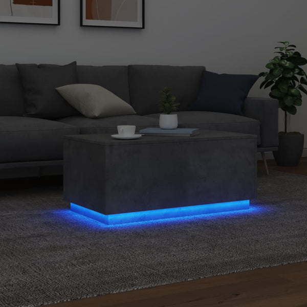 Couchtisch Betonoptik mit LED Beleuchtung Hantz 90x50x40cm
